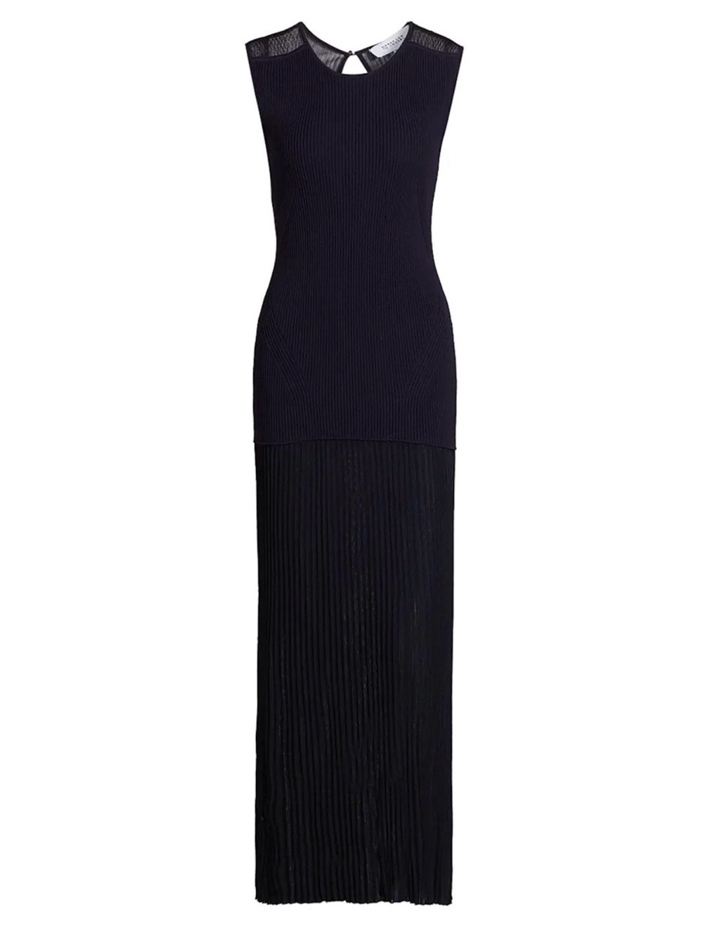 Elegant Derek Lam 10 Crosby Lecco rib-knit midi dress in the stunning Night Sky